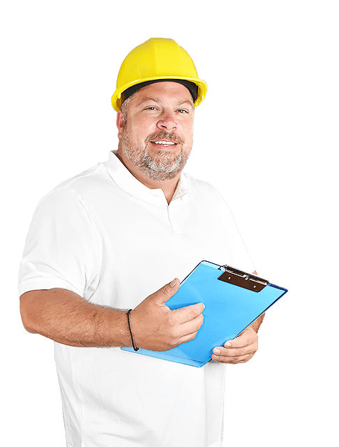 Worker with a tablet